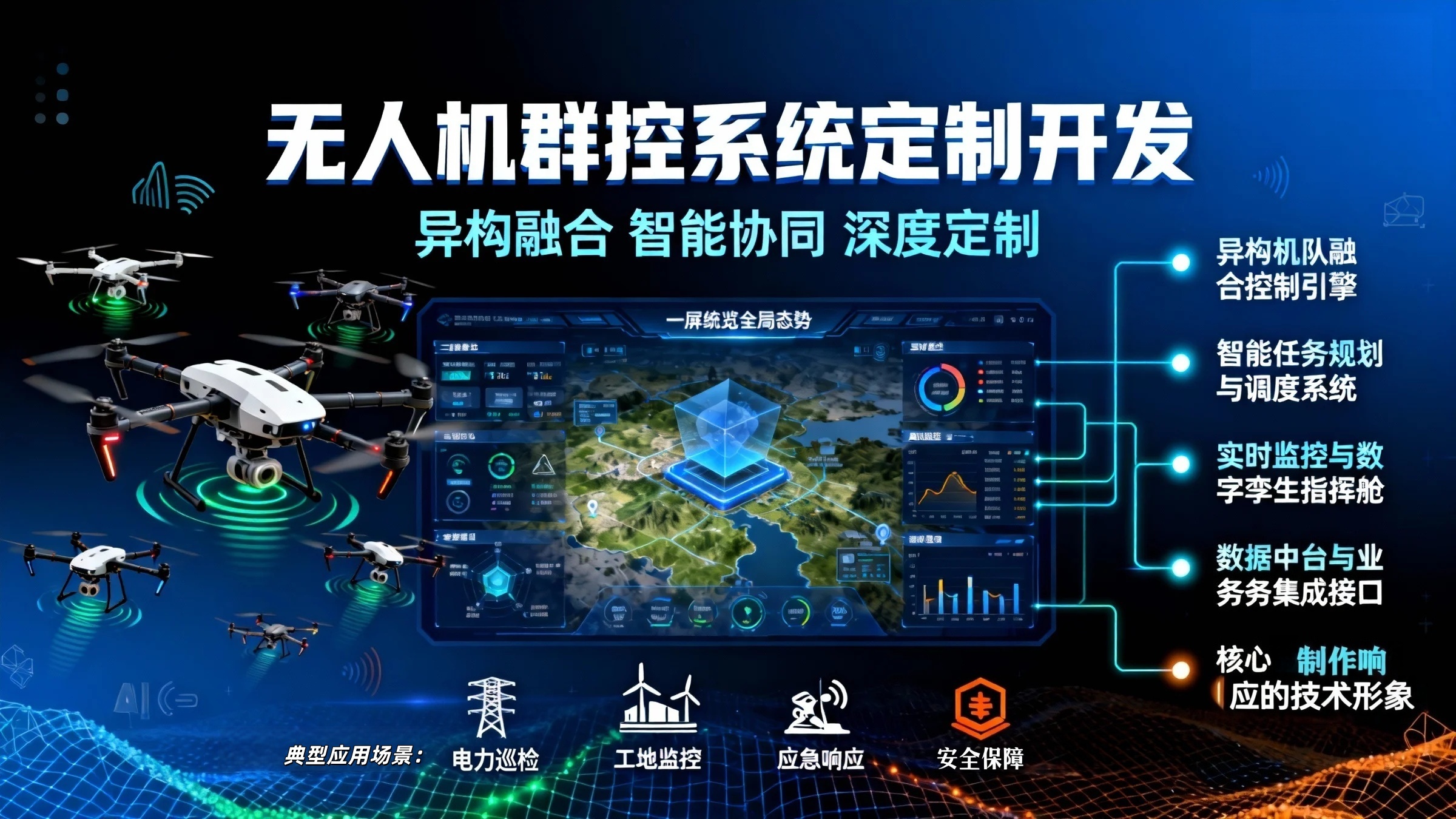 Customized development of drone group control system